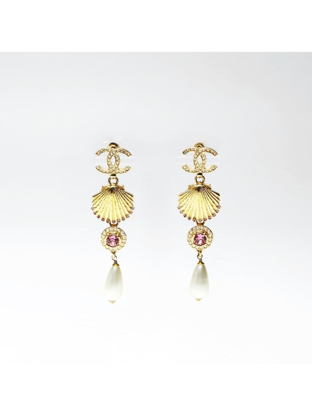 Chanel Earrings Pearl Gold-Tone Metal #246953C10B